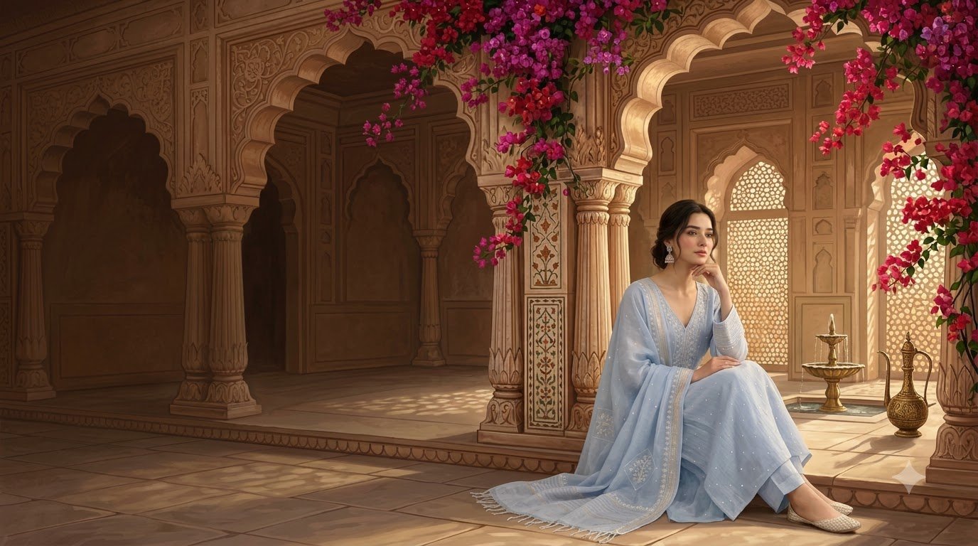 Sky Blue Chikankari - Dastaan