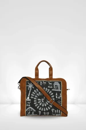 Warli Leather Laptop Bag
