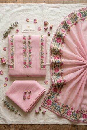 Powder Pink Organza - Unstitched