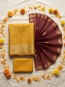 Mustard & Maroon Tussar Silk
